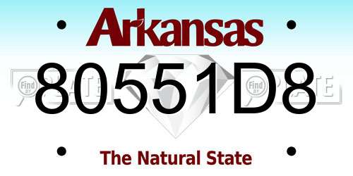 80551D8 Arkansas License Plate