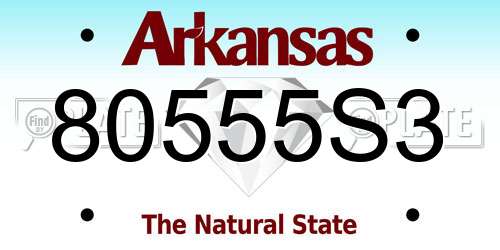 80555S3 Arkansas License Plate