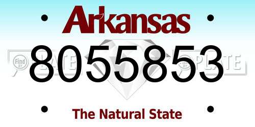 8055853 Arkansas License Plate