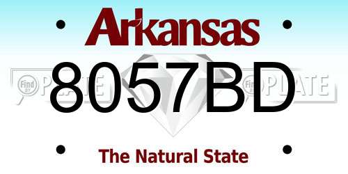 8057BD Arkansas License Plate