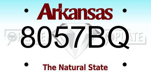 8057BQ Arkansas License Plate