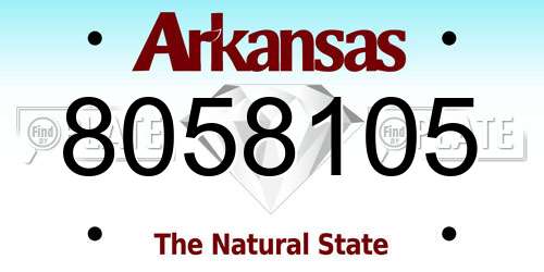8058105 Arkansas License Plate