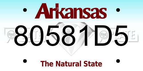80581D5 Arkansas License Plate