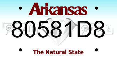 80581D8 Arkansas License Plate