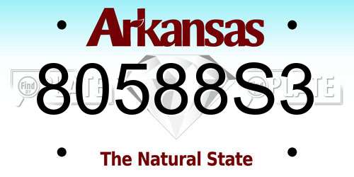 80588S3 Arkansas License Plate