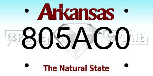 805AC0 Arkansas License Plate