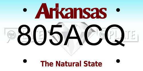 805ACQ Arkansas License Plate