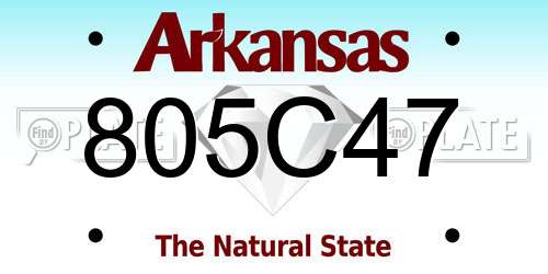 805C47 Arkansas License Plate