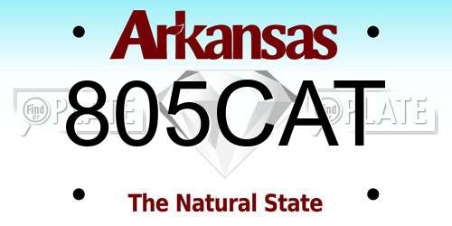 805CAT Arkansas License Plate