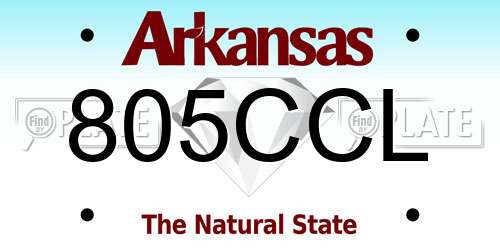 805CCL Arkansas License Plate