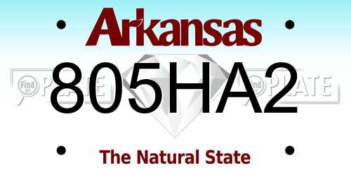 805HA2 Arkansas License Plate