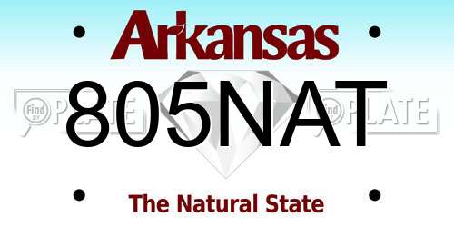 805NAT Arkansas License Plate