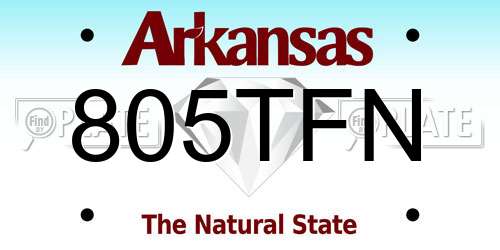 805TFN Arkansas License Plate