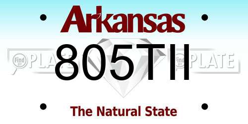 805TII Arkansas License Plate