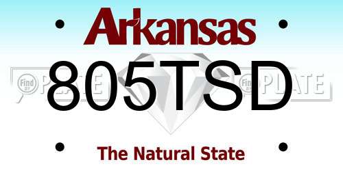 805TSD Arkansas License Plate