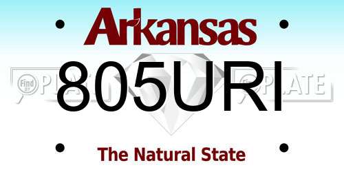 805URI Arkansas License Plate