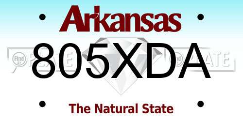 805XDA Arkansas License Plate