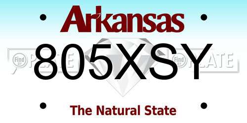 805XSY Arkansas License Plate