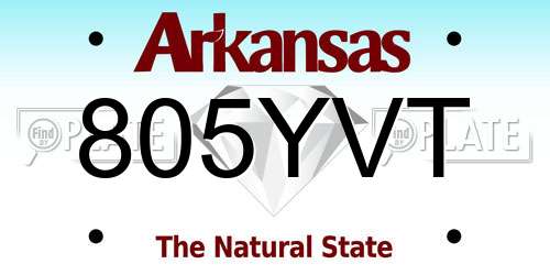805YVT Arkansas License Plate