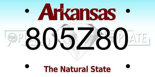 805Z80 Arkansas License Plate
