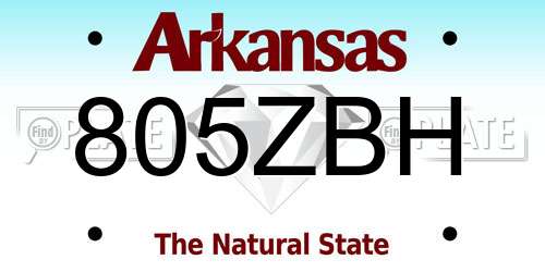 805ZBH Arkansas License Plate