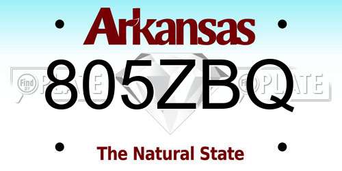 805ZBQ Arkansas License Plate