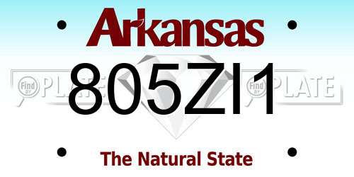 805ZI1 Arkansas License Plate
