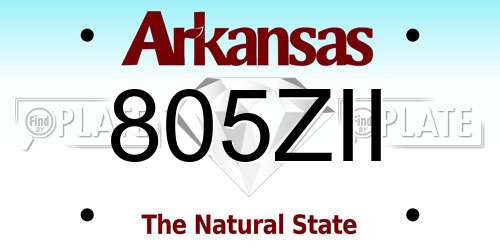 805ZII Arkansas License Plate