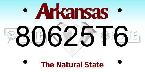 80625T6 Arkansas License Plate