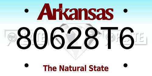 80628T6 Arkansas License Plate