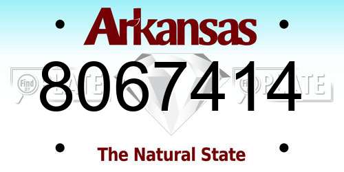 8067414 Arkansas License Plate