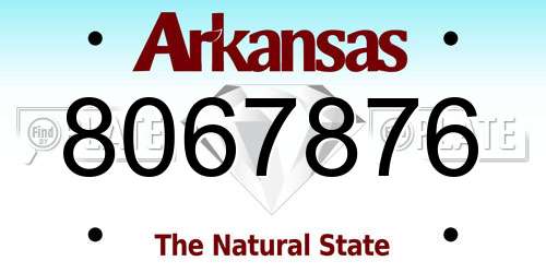 8067876 Arkansas License Plate