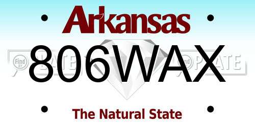 806WAX Arkansas License Plate