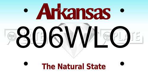 806WLO Arkansas License Plate