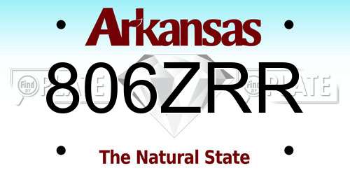 806ZRR Arkansas License Plate