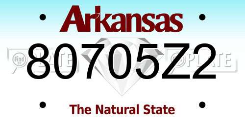 80705Z2 Arkansas License Plate