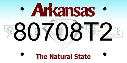 80708T2 Arkansas License Plate