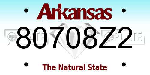 80708Z2 Arkansas License Plate