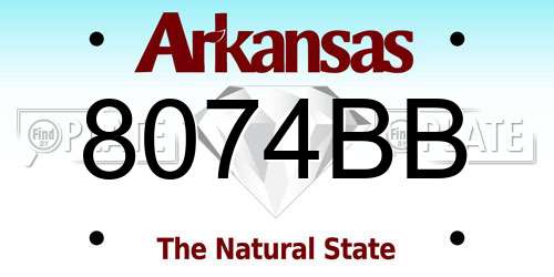8074BB Arkansas License Plate