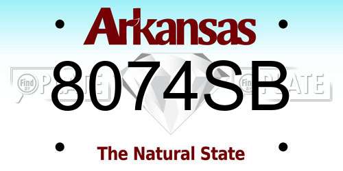 8074SB Arkansas License Plate