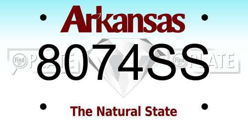 8074SS Arkansas License Plate