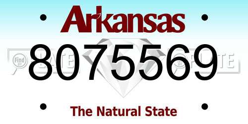 8075569 Arkansas License Plate