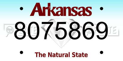 8075869 Arkansas License Plate
