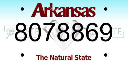 8078869 Arkansas License Plate