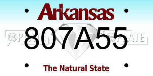 807A55 Arkansas License Plate
