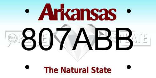 807ABB Arkansas License Plate