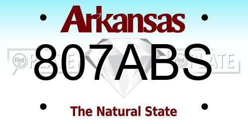 807ABS Arkansas License Plate