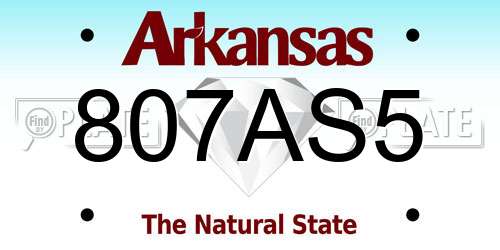 807AS5 Arkansas License Plate