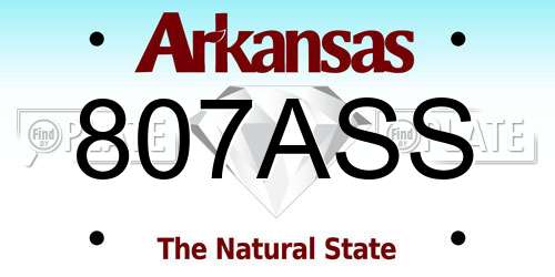 807ASS Arkansas License Plate