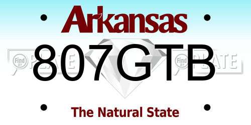 807GTB Arkansas License Plate